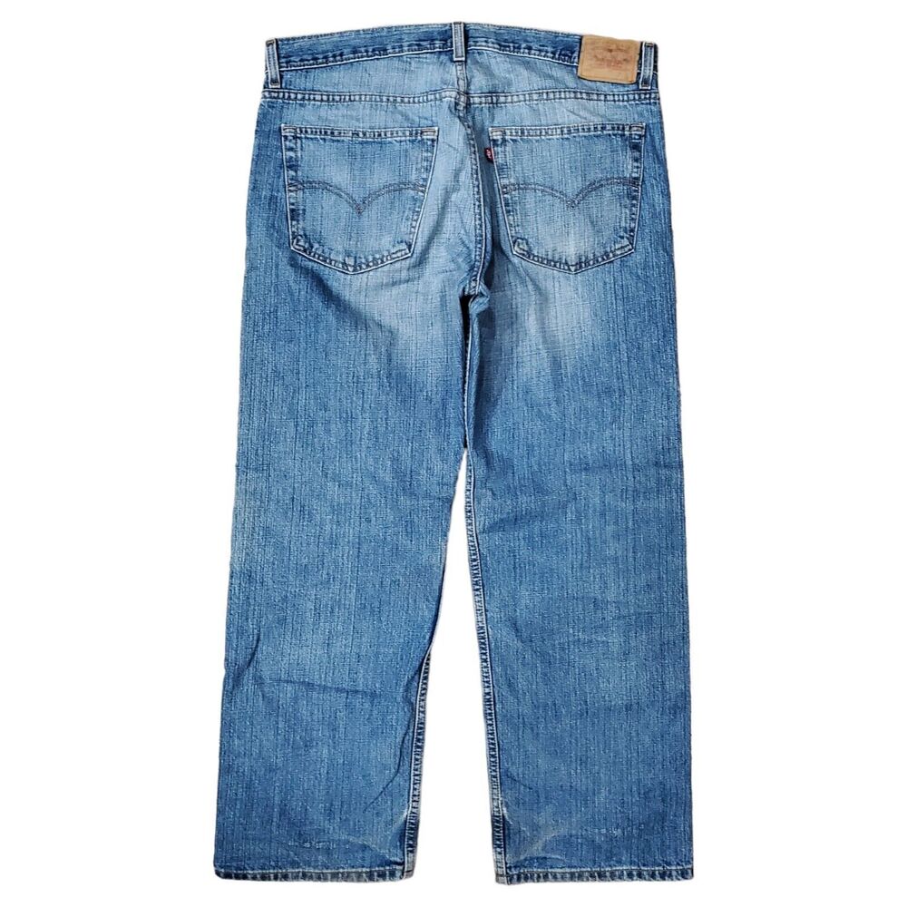 LEVI'S 529 Jeans Mens 38X30 Blue Low Rise Straight Slightly Distressed Pockets